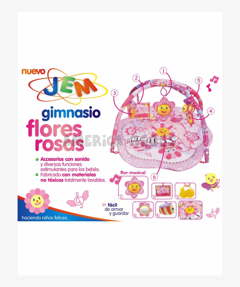 Gimnasio Flores Rosas - Baby Playmat, Play Gym, Musical Activity Gym Stunning, transparent png #5458924