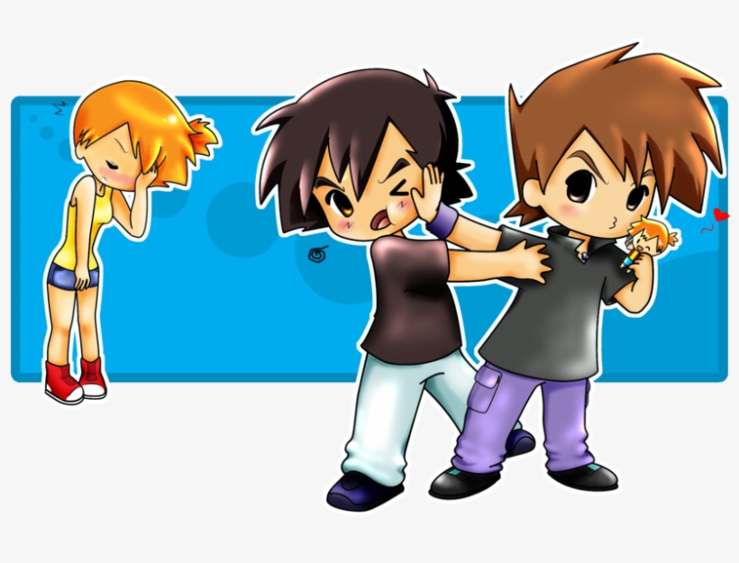 Misty From Pokemon, Ash And Misty, Pokemon Couples, - Pokemon Ash And Misty And Gary, transparent png #5460264