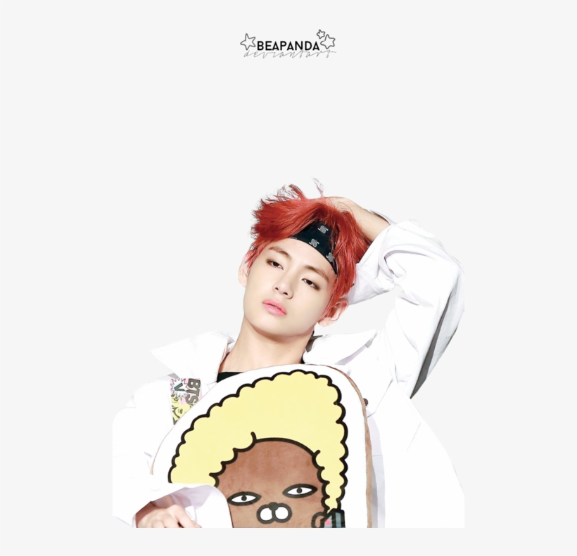 Taehyung Png And Bts Png Image - V Bts Red Hair, transparent png #5460393