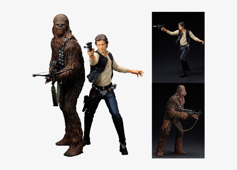 Han Solo & Chewbacca Artfx Statue 2-pack - Kotobukiya Star Wars Han Solo • Chewbacca Artfx+ Statue, transparent png #5461619