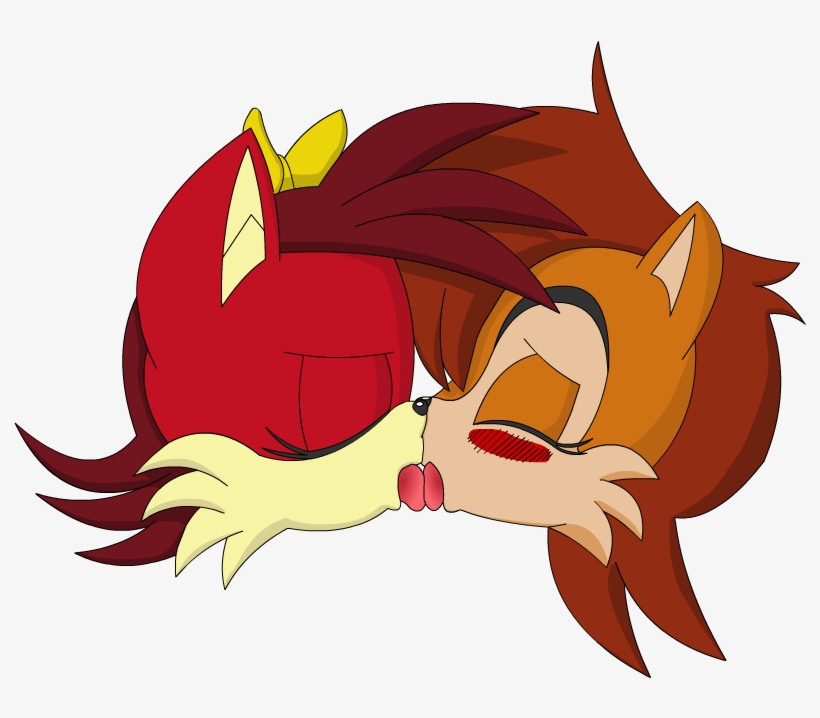 Kiss Tongue Png Image Transparent Stock - Sally Acorn And Fiona Fox Kiss, transparent png #5461828