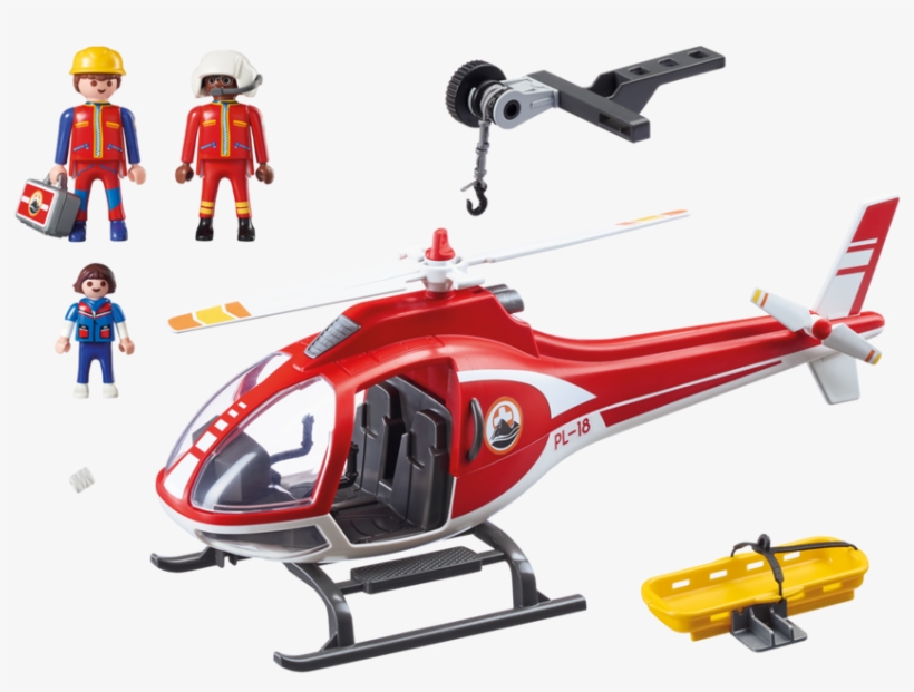 Rescue Helicopter Png - Playmobil 9127 Mountain Rescue Helicopter, transparent png #5463207
