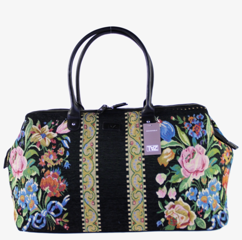 Taz Weekender Tapistry Flowers Vintage Look Black - Dooney And Bourke Disney Ears, transparent png #5465028