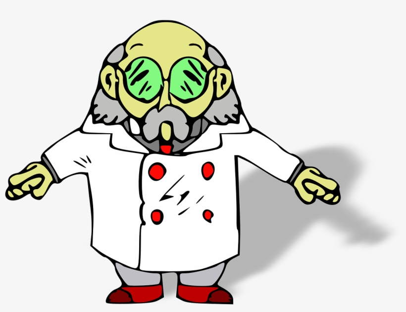 Academics - Funny Mad Scientist Cartoon, transparent png #5465199