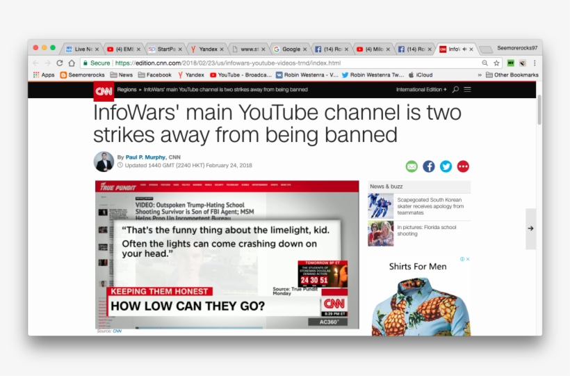 Infowars, A Far-right Media Organization Run By Alex - Strand Wind Ananas Druck Männer Kleine Frische Lässige, transparent png #5467653