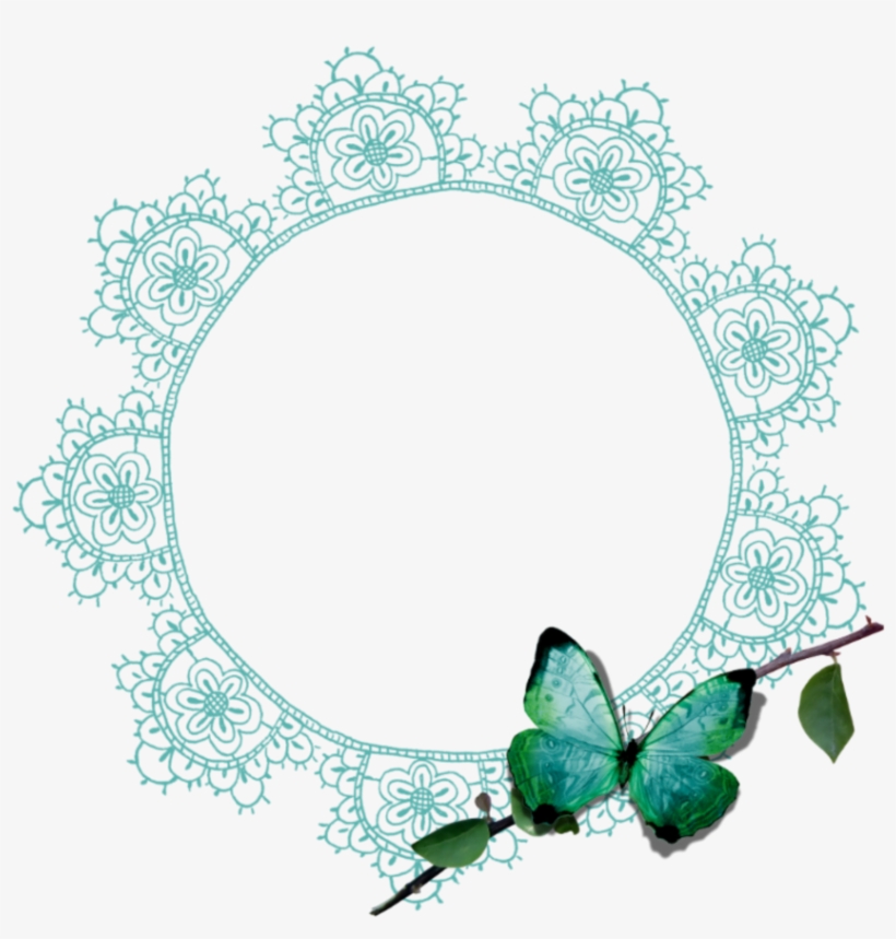 Mq Green Lace Butterfly Frame Frames Border Borders - Butterflies Frames Png, transparent png #5469234