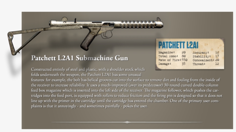 Magazine - 20 - " - Payday 2 Patchett L2a1, transparent png #5471078