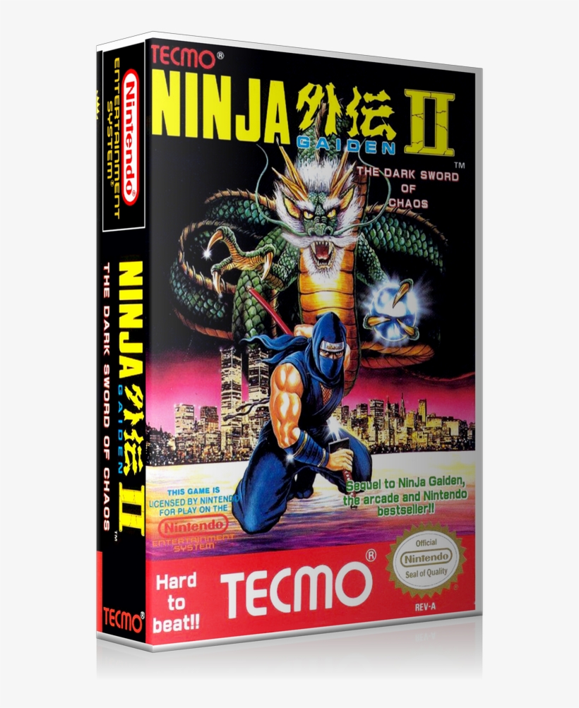 Nes Ninja Gaiden 2 Retail Game Cover To Fit A Ugc Style - Ninja Gaiden Ii The Dark Sword Of Chaos Nes Nes, transparent png #5472517