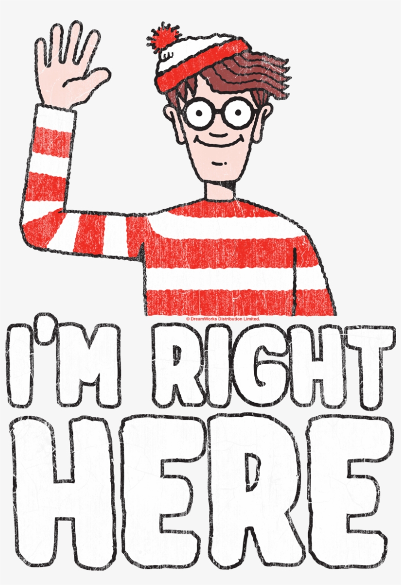 Where's Waldo Im Right Here Men's Ringer - Wheres Waldo Unordinary, transparent png #5473357