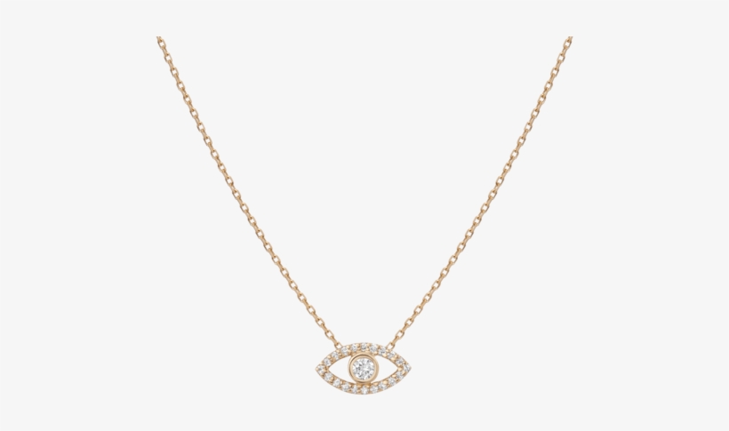 Pave Diamond Evil Eye Necklace Yellow Gold Vermeil - Necklace, transparent png #5473657