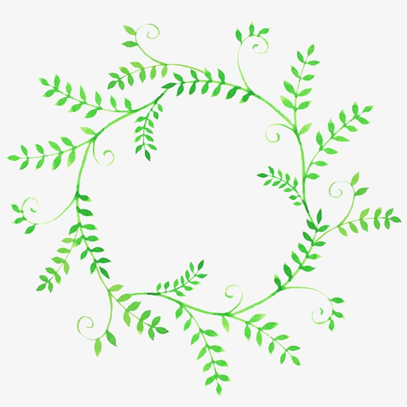 Beautiful Hand Painted Garland Green Plant Hd Png - Flower, transparent png #5474658