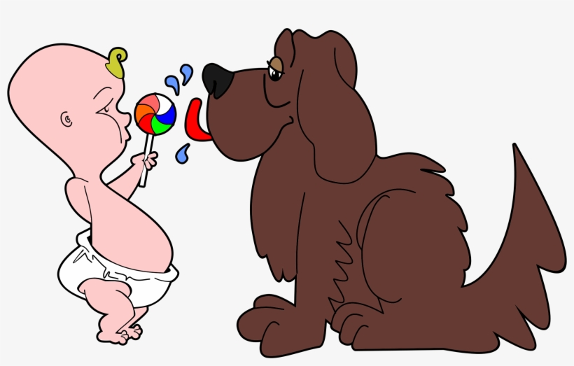 This Free Icons Png Design Of Dog Licking Babys Lollipop, transparent png #5475114