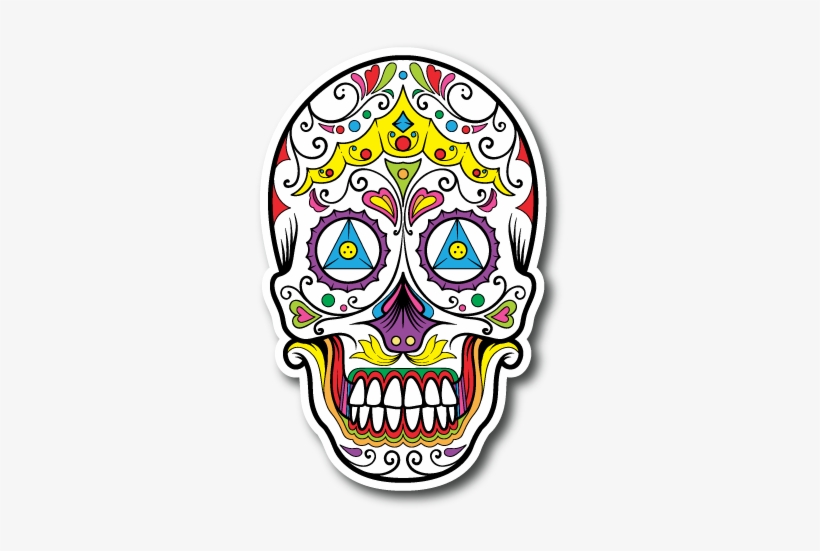 Man Sugar Skull - Sugar Skull 04 47x74 Inch Fabric Wall Skin Decal, transparent png #5477607