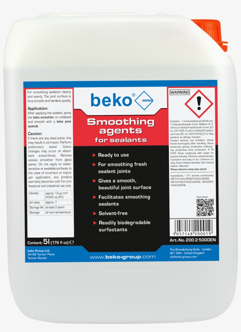 Ready For Use, Solvent-free, For A Smooth Surface And - Beko Tecline Grünbelagentferner -konzentrat- 30 L Kanister, transparent png #5478000