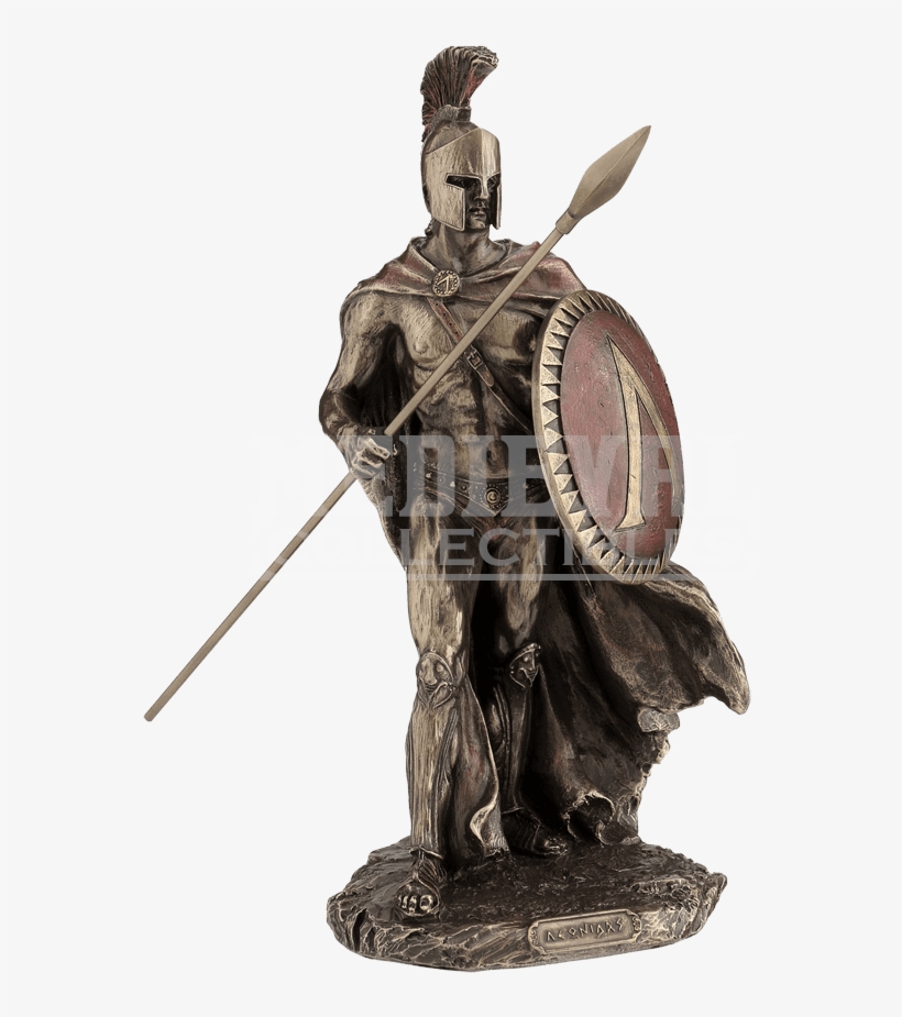 Leonidas With Spear Statue - Leonidas Spartan King With Spear And Shield Statue, transparent png #5478439