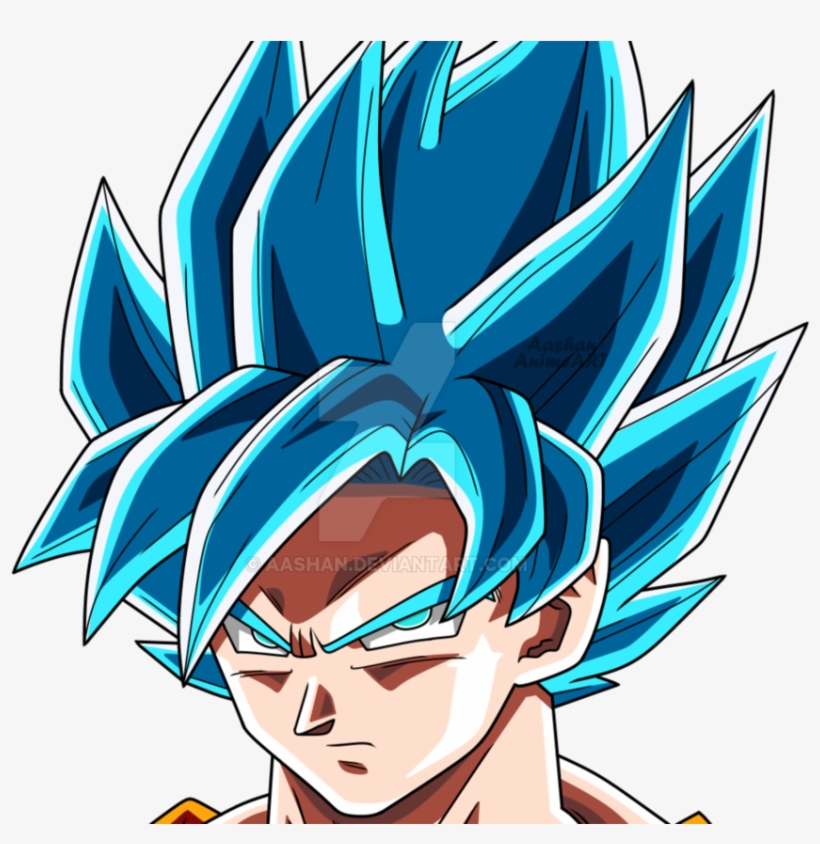 Hyperaids - Super Saiyan Blue Goku Head, transparent png #5479179