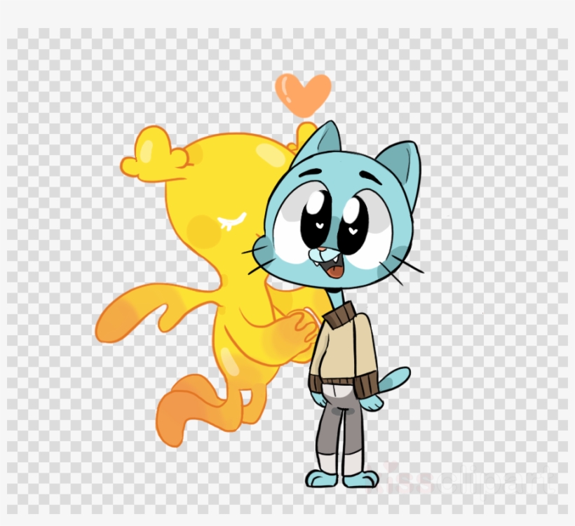 Increible Mundo De Gumball Kawaii Clipart Gumball Watterson - Gumball And Penny Draw, transparent png #5479238