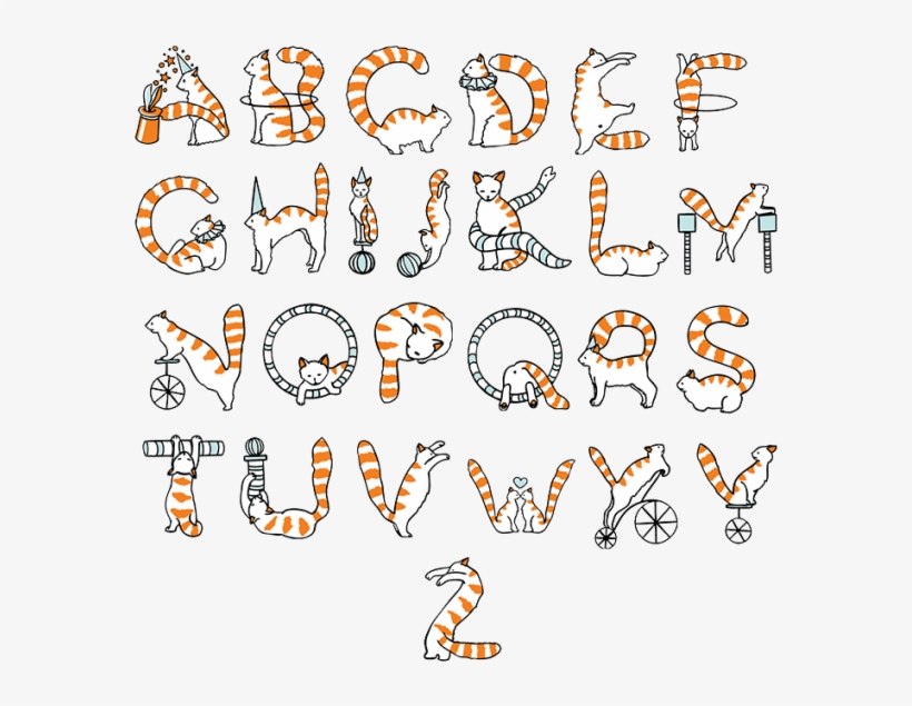Cat Alphabet Png Banner Royalty Free - Cartoon, transparent png #5479286