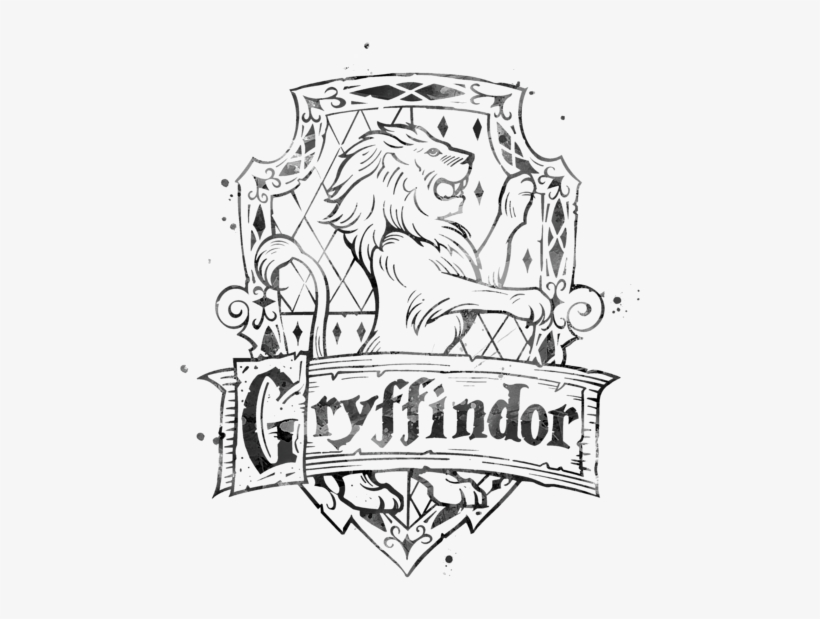 Kids T Shirt For Sale By Monn - Harry Potter Gryffindor Black And White, transparent png #5482156