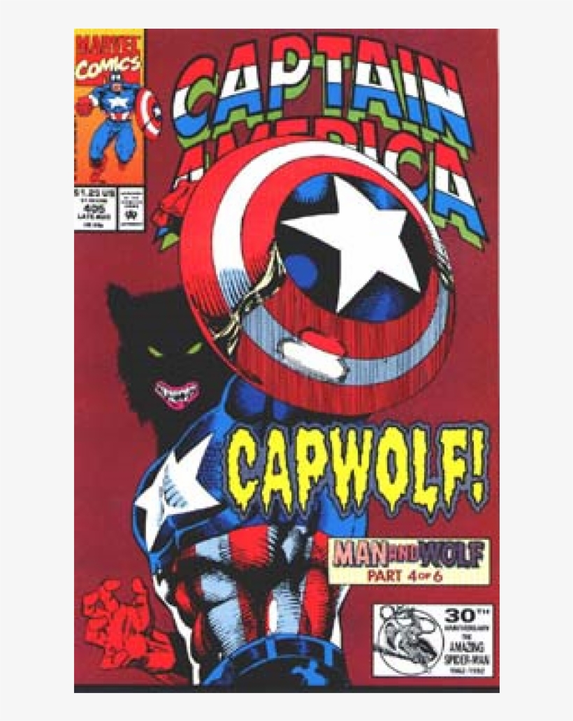 Купете Comics 1992-08 Captain America - Captain America Werewolf Comic, transparent png #5482717
