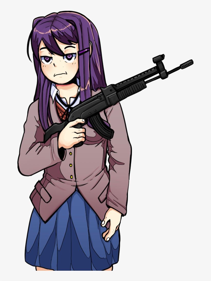 Yuri, Gun Art, Videos, Literature Club, Yandere, Video - Doki Doki Literature Club School Shooting, transparent png #5485834