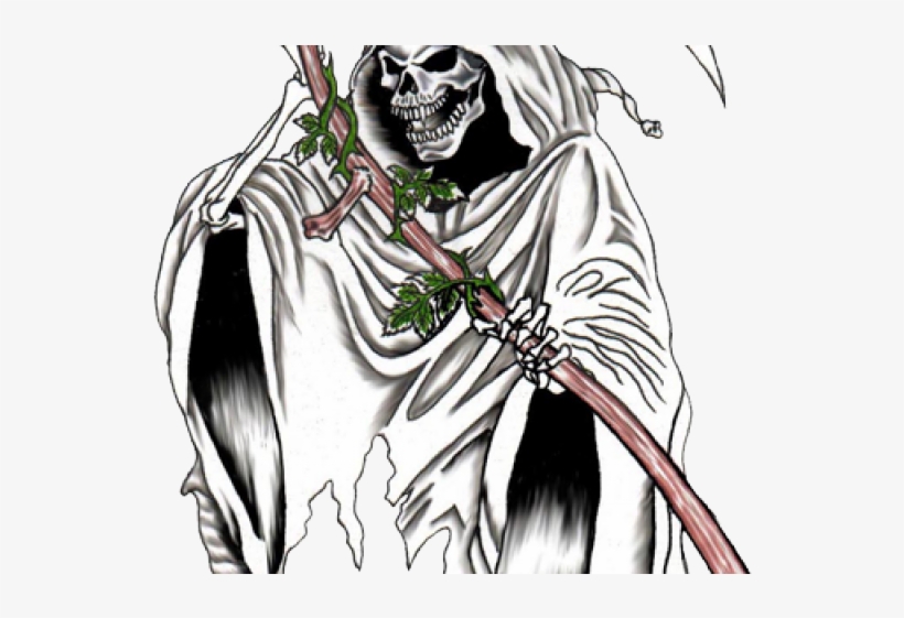 Drawn Grim Reaper Plant - La Santa Muerte Blanco Y Negro, transparent png #5486107