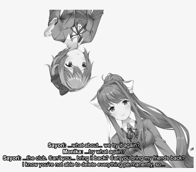 Ddlc Doki Doki Literature Club Monika Ddlc Sayori Ddlc - Cartoon, transparent png #5486332