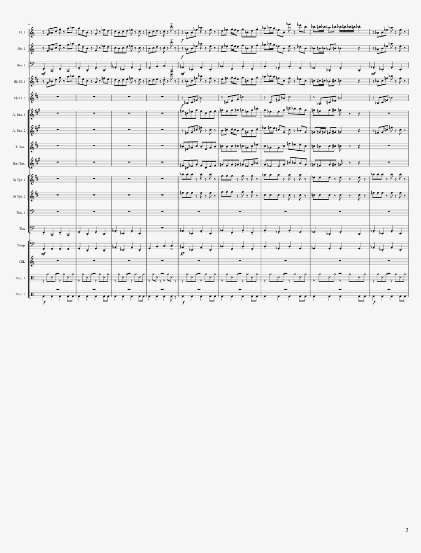 Papyrus' Theme Sheet Music 3 Of 5 Pages, transparent png #5487732
