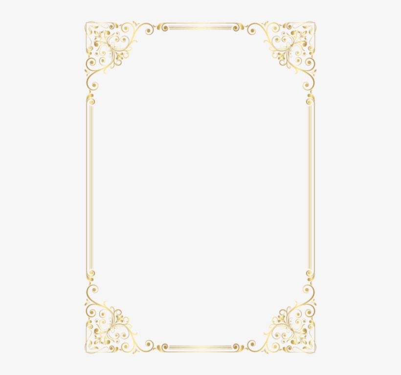 Deco Frame Border Golden Png - Elegant Gold Page Borders, transparent png #5487937