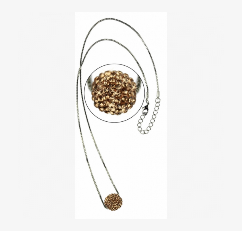 Lsn005 Champagne Sparkling Disco Ball Necklace - Náhrdelník Ls Fashion Lsn005 Zlatý, transparent png #5491489