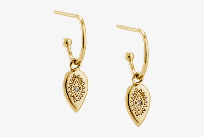 Etched Teardrop Hoops Image - Gold, transparent png #5491648
