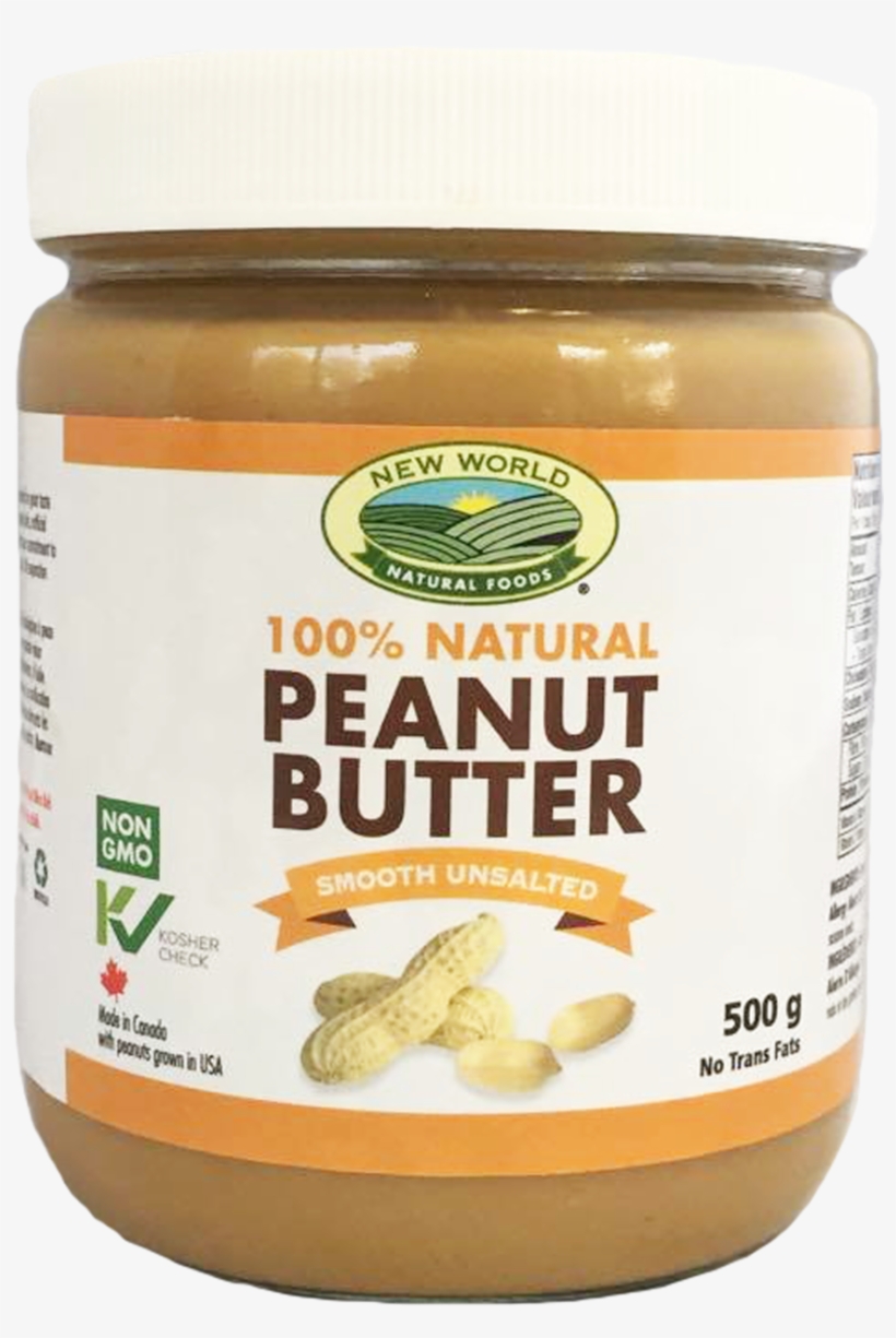 Peanut Butter Smooth Unsalted Natural 500g - New World Products Food, transparent png #5493699
