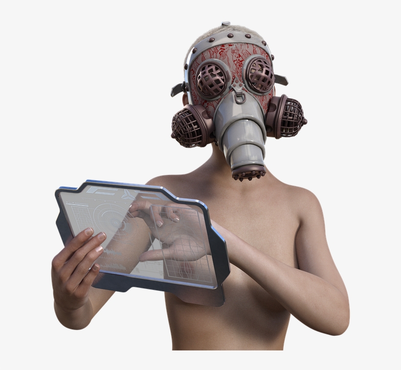 Gas Mask, Apocalypse, Monitor, Woman, Naked, Sexy - Air Pollution, transparent png #5494851