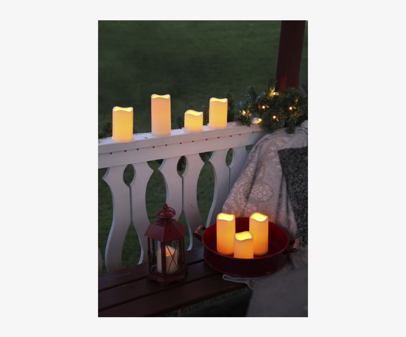 Led Pillar Candle Paul - Star Bougie Plastique Led Avec Minuteur, Led Ambre,, transparent png #5496264