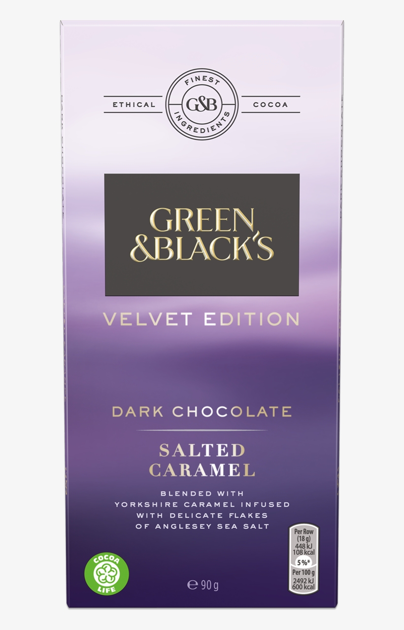Green & Black's Velvet Salted Caramel Dark Chocolate - Green And Blacks Salted Caramel Dark Chocolate, transparent png #5498296