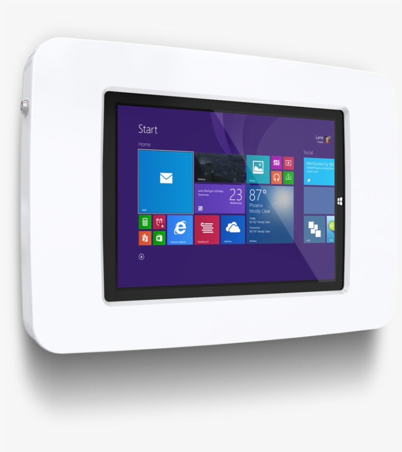 Angled View Of The Shell 12 Secure Wall Mounted Tablet - Microsoft Surface Pro 3 - Core I5 4300u 1.9 Ghz - Wi-fi, transparent png #5499740