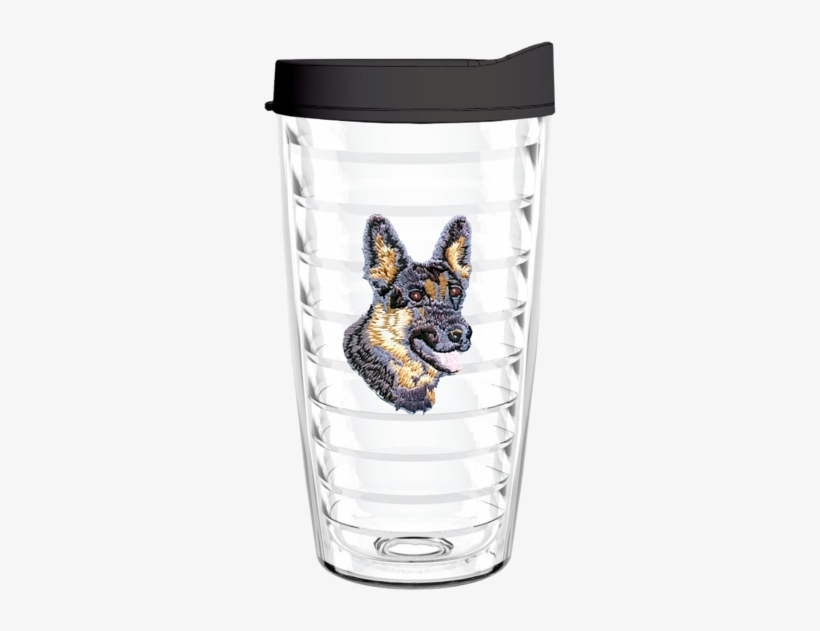 German Shepherd 16oz Tumbler - Usa Flag 16 Oz Insulated Tumbler With Blue Lid And, transparent png #550402