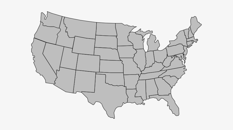 United States America Outline - United States Map Gray, transparent png #550562