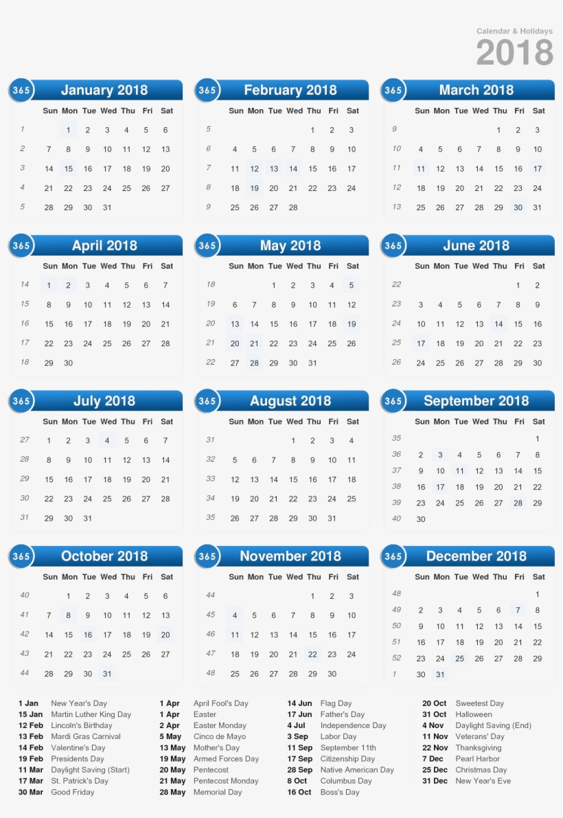 2018 Calendar Png Photo - 2017 Calendar With Week Numbers Uk, transparent png #550617