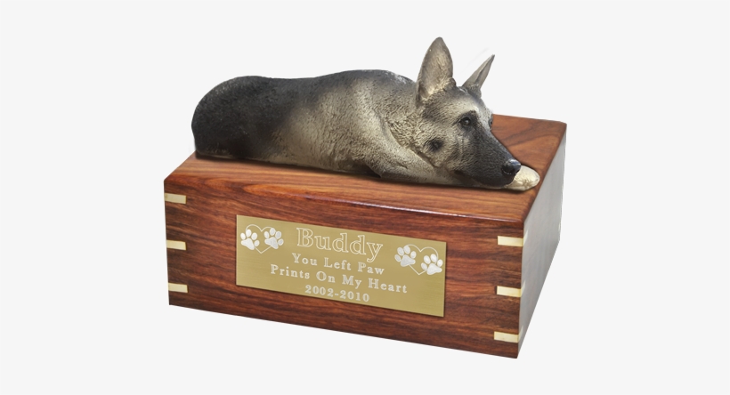 Silver And Black German Shepherd Urn - Wood Dog Memorial Plaque, transparent png #550923