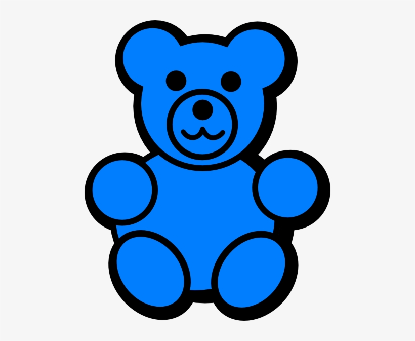 Blue Bear Clip Art At Clker - Blue Teddy Clipart, transparent png #550942