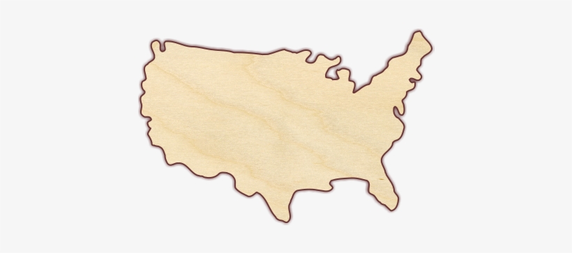 United States Outline Map Unfinished 1/4" Birch Plywood - Khaki, transparent png #551254