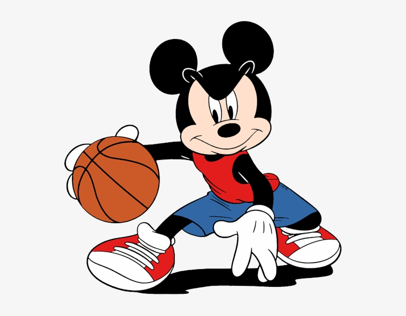 Mickey Mouse Playing Basketball - Coloring Book, transparent png #551344