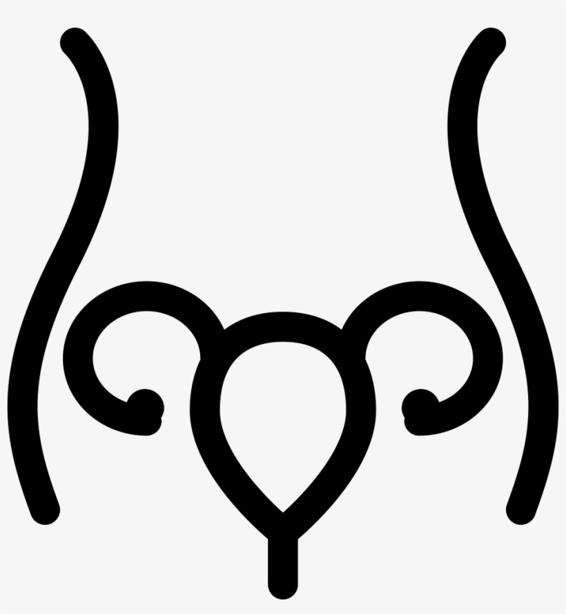 Uterus And Fallopian Tube Inside Woman Body Outline - Icon Uterus Png, transparent png #551383