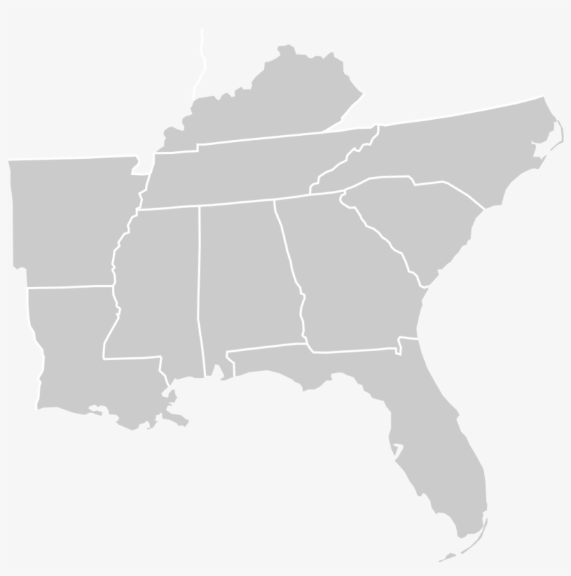 1096px Blankmap Usa South Svg With Blank Map Of The - Southern States Map Png, transparent png #551804