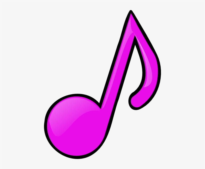 Music Notes Clipart Pink - Pink Music Note Clip Art, transparent png #551825