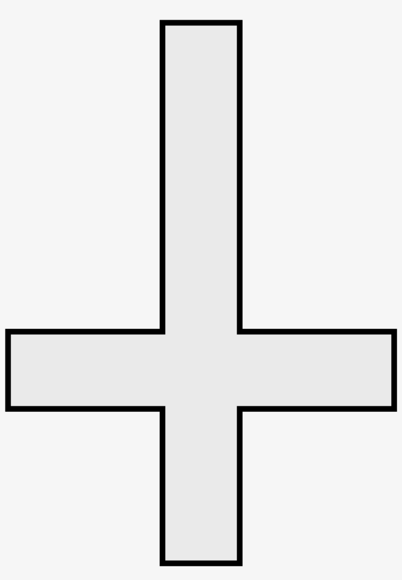 Upside Down Cross Png - Upside Down Cross Outline, transparent png #551959