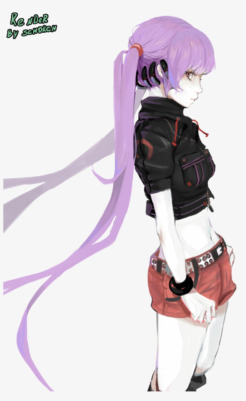 Anime Girl Purple Hair Render By Schorch2812-d821xxe - Anime Purple Hair Png, transparent png #552056