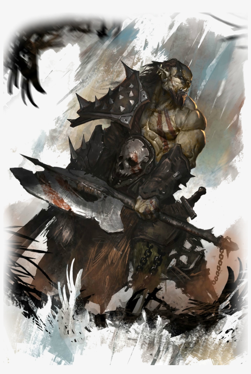 Half Orc Barbarian Art, transparent png #552311