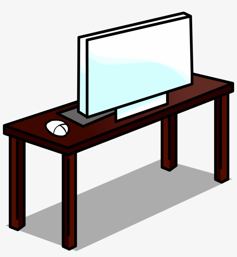 Computer Desk Sprite 006 - Computer On Desk Clip Art, transparent png #552635